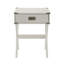 Table d'appoint avec coins en métal, blanc-1257121050