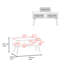 Table basse, 2 tablettes, 4 pieds