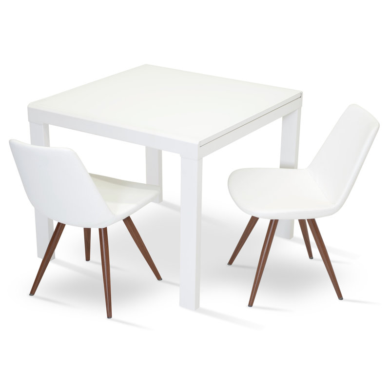 Eiffel Star Side Chair, Wenge Veneer Steel, Black Powder Steel