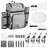 Beach Picnic Backpack Bag for 4 Person with Cooler Compartment Grey