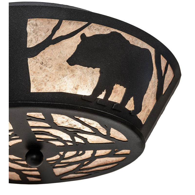 16" Wide Bear On The Loose Flushmount