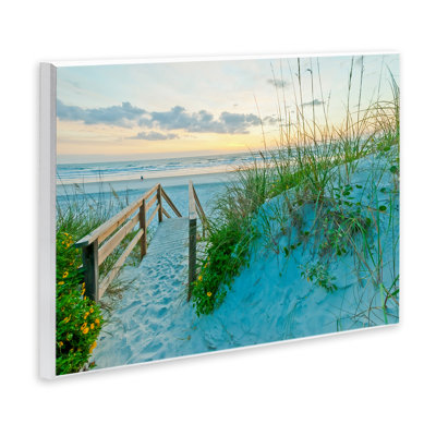 Sandy Coast Footprints Wall Plaque Art by Mary Lou Johnson