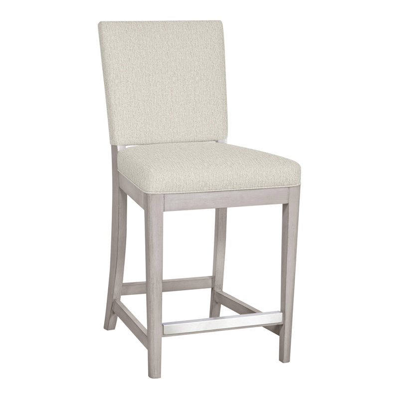 Tabouret de comptoir 42 po Vanguard, Chenille Nompton Snow Crypton®, Gris colombe