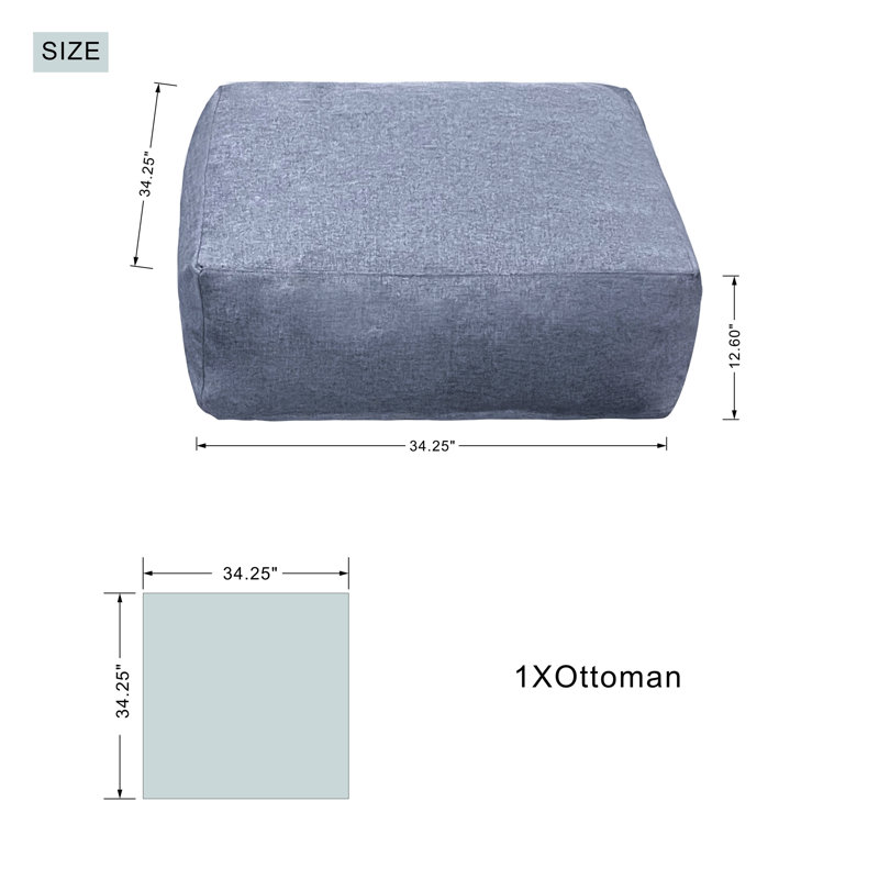 Ensemble de canapé modulaire modulaire d'aspect lin, canapé compressible à combinaison libre avec housses amovibles pour l'intérieur et l'extérieur
