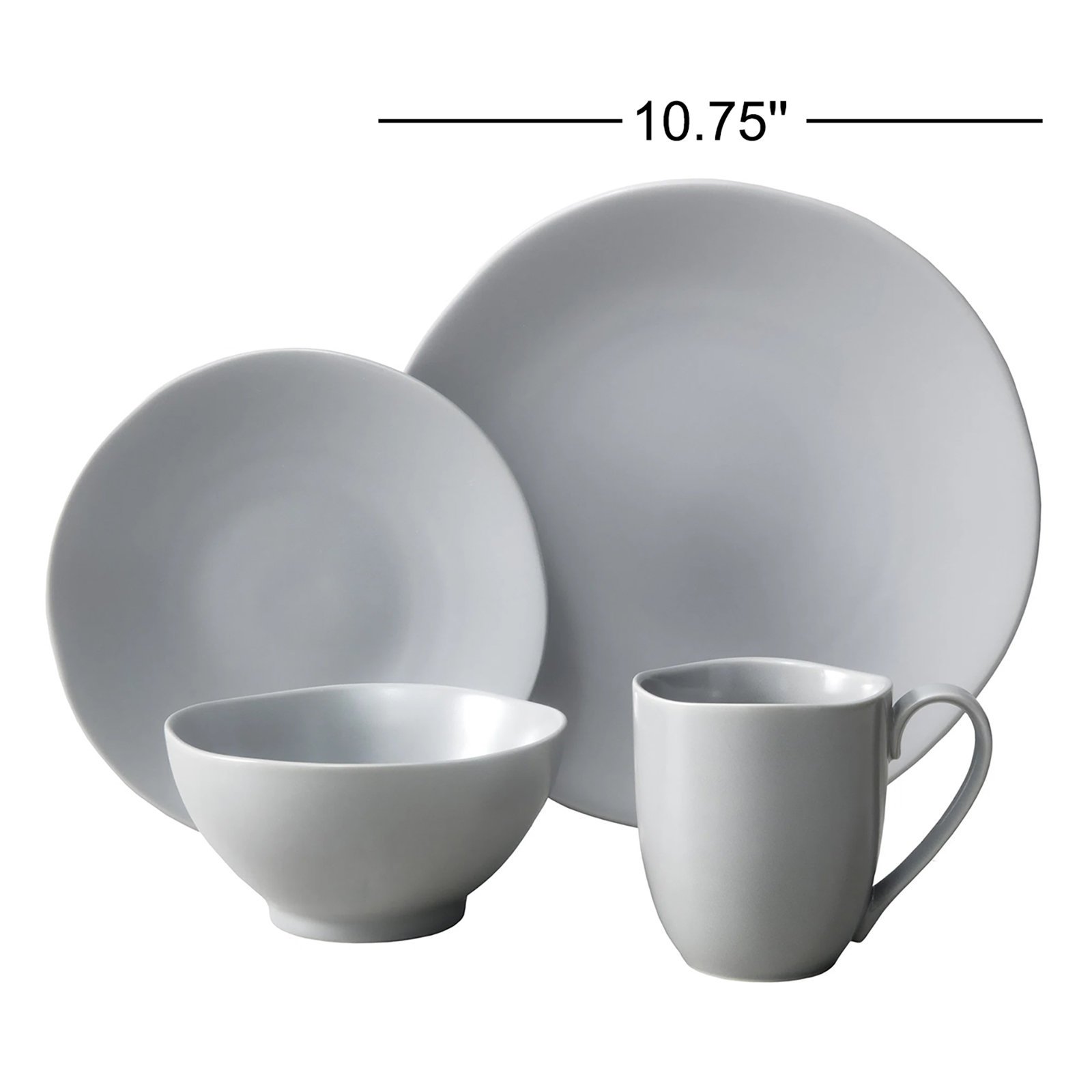 Heirloom Dinnerware Set - Service for 4, Smoke Gray