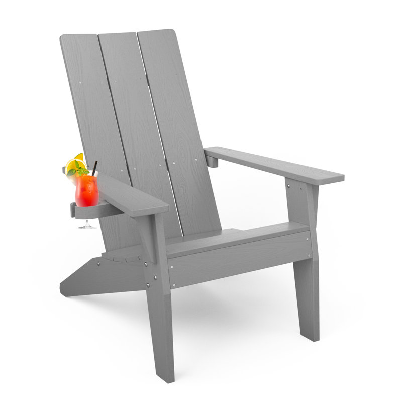 Chaise Adirondack en plastique / résine Harlean, Gris