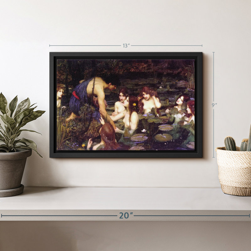 "Art mural Hylas et les nymphes", H 13 po x l 9 po