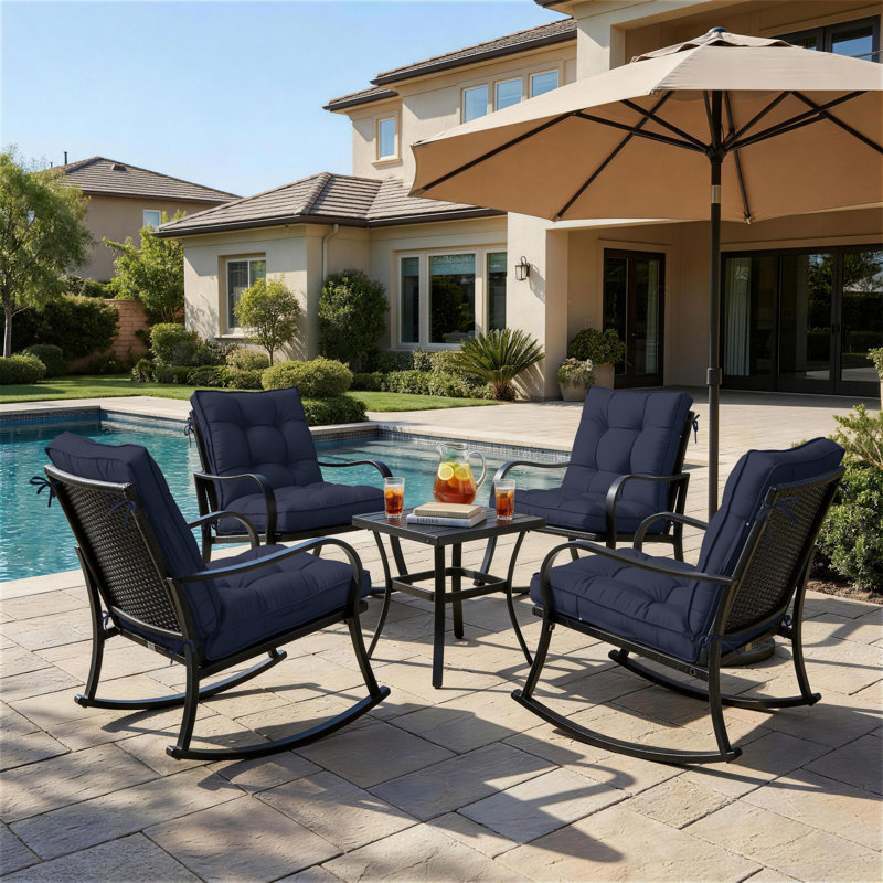 Coussins de chaise d'extérieur et de patio 5 po Wynee, 2, Marine