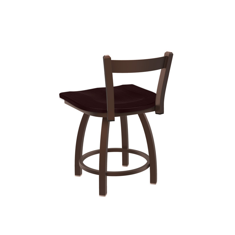 Tabouret de coiffeuse en métal Catalina, Bronze, Bois - Chêne cerise foncé