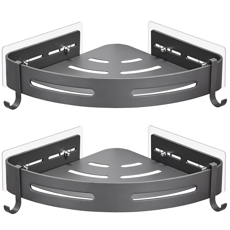 New City Adhesive Mount Shower Shelf, Grey 