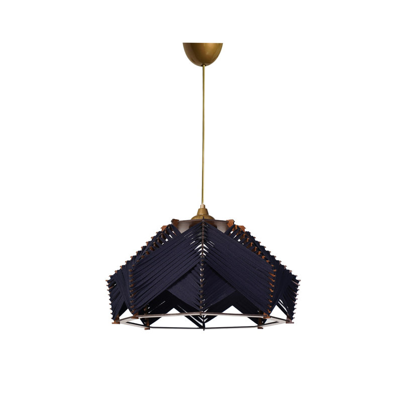 Lustre bleu marine avec corps en plastique, 7,9 po x 13,8 po | Comprend un capuchon en coton et un câble réglable (23,6 pouces) | Douille E27 de 40 W maximum | Éclairage élégant pour la décoration intérieure, parfait pour les espaces modernes