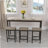 Counter Height Extra Long Dining Table Set With 3 Stools Pub Kitchen Set Side Table With Footrest-984863345-984863347