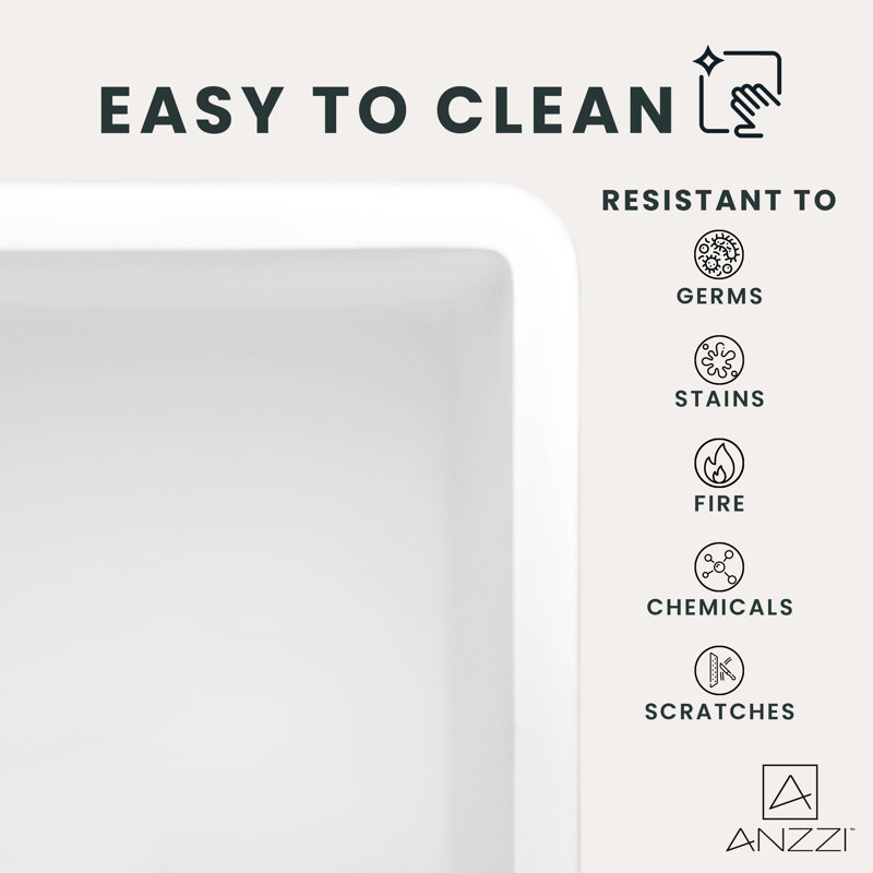 White Solid Surface Double Bowl Farmhouse Kitchen Sink