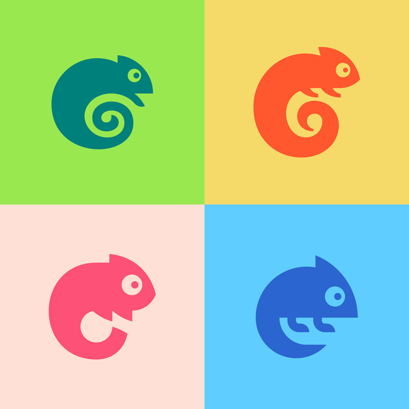 Set Of Chameleon by Nataliia Volyk - Wrapped Canvas Print, 122cm H x 122cm W x 3.8cm D