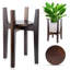 Support pour plantes en bois ajustable avec soucoupe – Porte-pot de fleurs de style moderne du milieu du siècle
