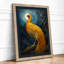 Moonlit Bird in Branch Japandi - Framed Print-574277801-574277803