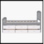 Lit plateforme simple avec 6 tiroirs, gris et blanc