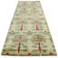 Tapis de couloir vert noué à la main de conception unique 4 pi x 12 pi New Age