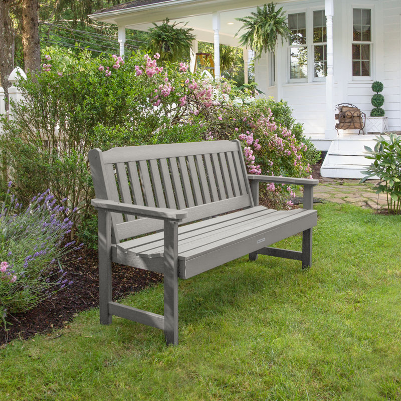 Banc de jardin en plastique Arbnora, Gris havre