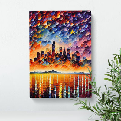 XC1022-1407X City Skyline At Sunset No.6 - Wrapped Canvas Print