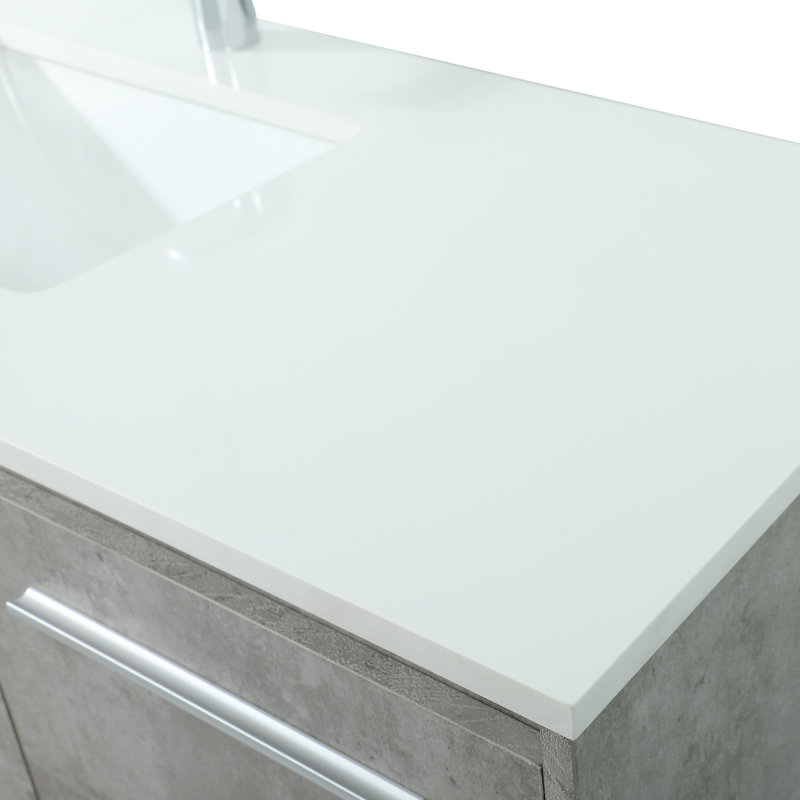 Ensemble de meuble-lavabo simple mural 48 "Penn, Gris béton