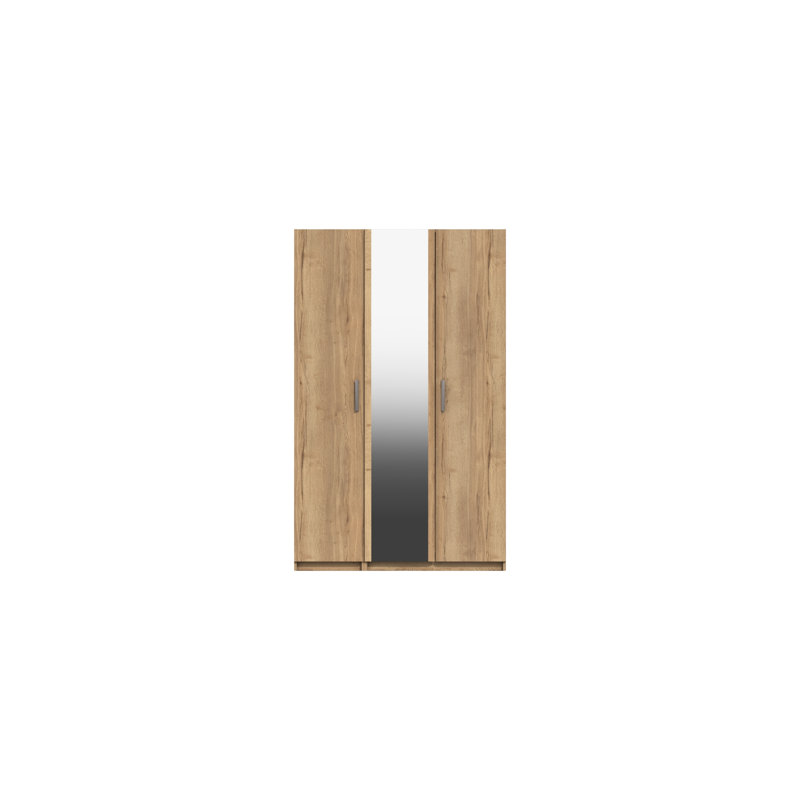 Harvey-Lee 3 Door Manufactured Wood Wardrobe, Natural Rustic Oak