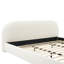 Lit tapissier en tissu de style crème, lit double simple pour chambre moderne