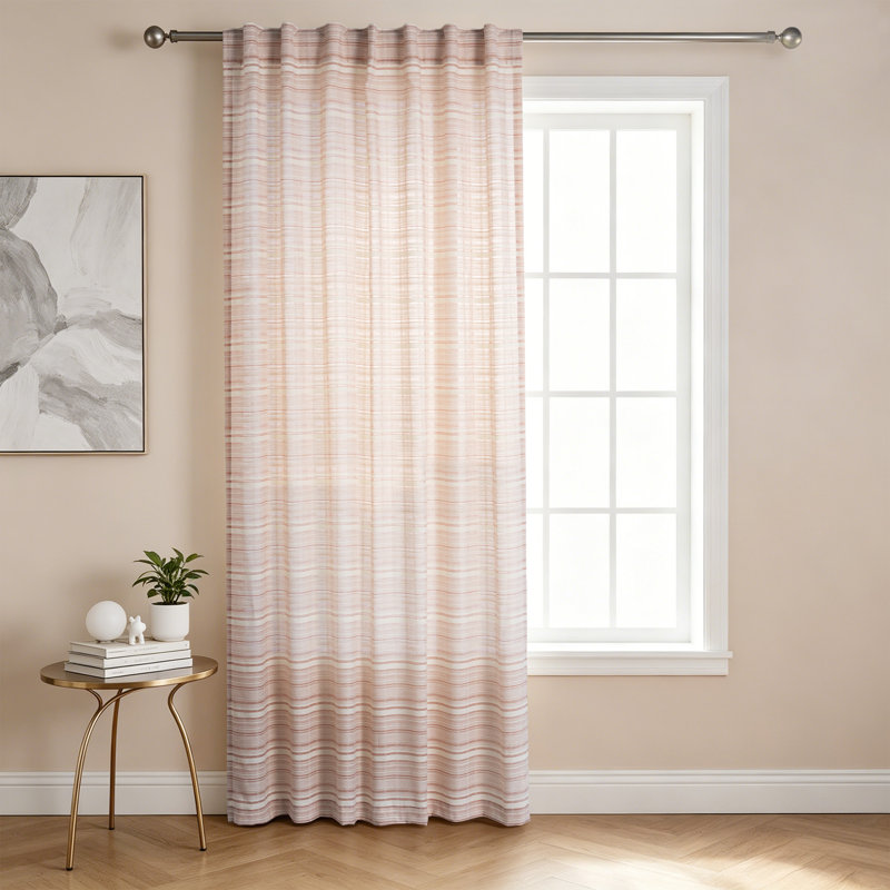 Panneau de rideau semi-diaphane Boho, Pink, 50" W x 84" L