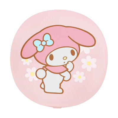 My Melody Portable Round LED Compact Mirror For Purse, Travel Makeup Mirror With 3X Magnification