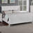 Contemporary Style 1pc Bed Set Sleigh Design Headboard White Finish Bedroom Furniture-797310707