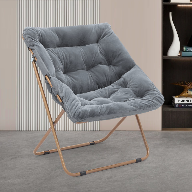 Red Barrel Studio® Etonya Folding Square Saucer Lazy Accent Chair with ...