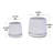 Of 2 7" White Ceramic Planters, Featuring A Drainage Hole And Design For Long-Term Use Flowerpots With Design, Heat- Ideal Flower Display-1467398899