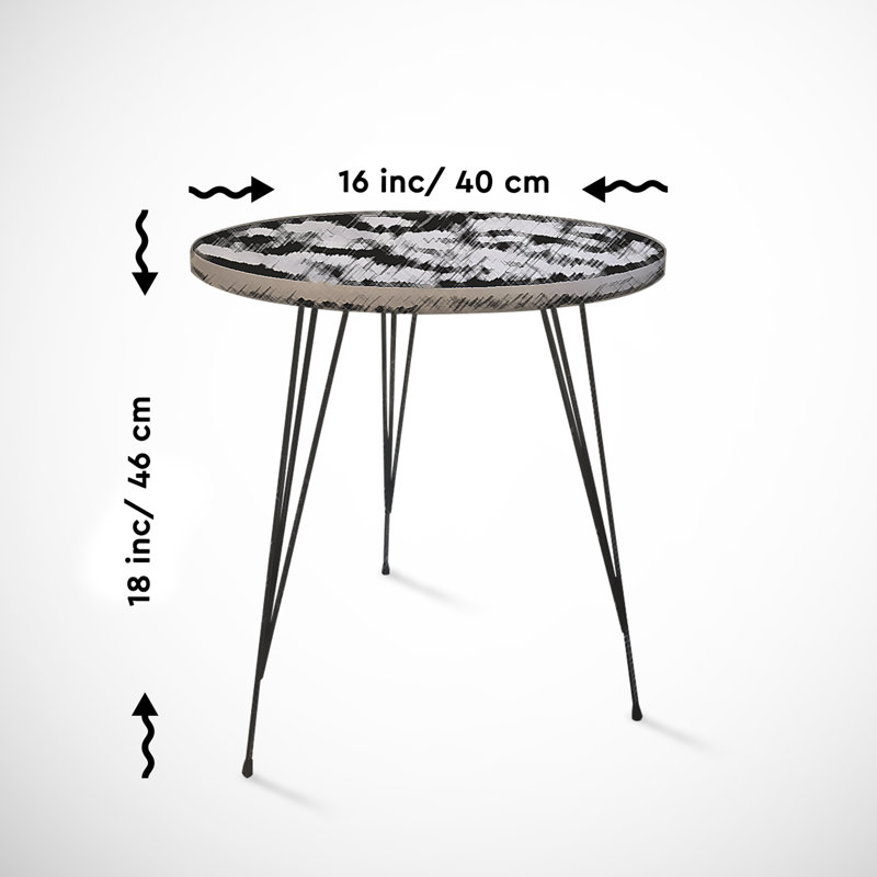 Orren Ellis Sandalf End Table With Metal Leg - White Marble | Wayfair