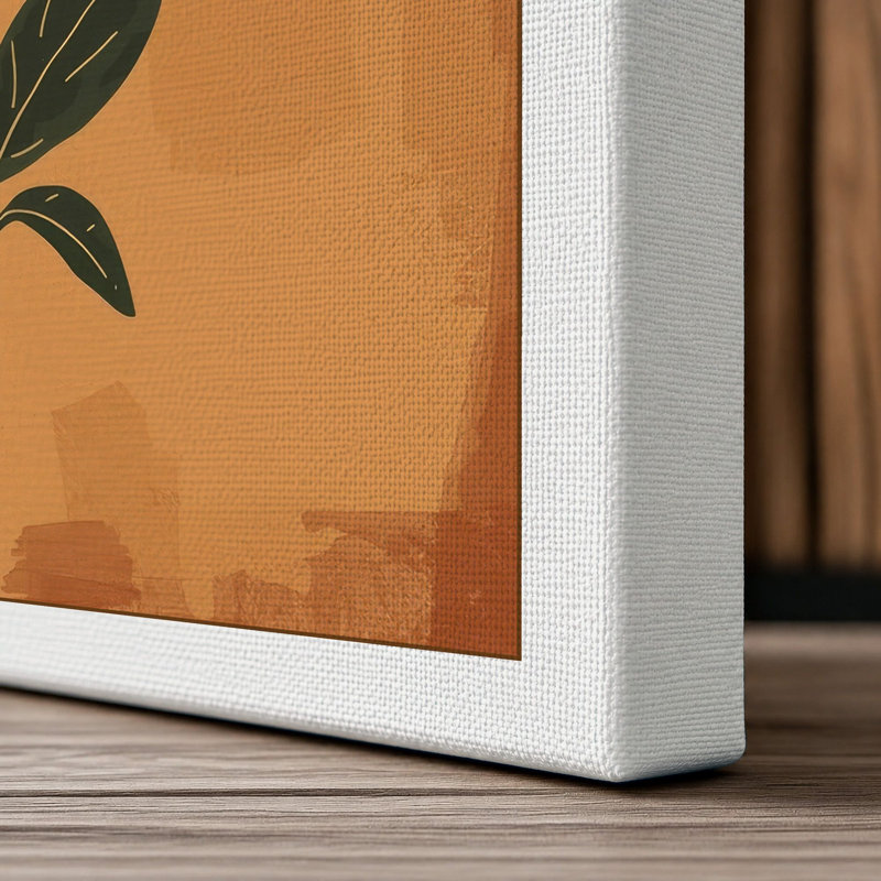 Single Stem in Crimson Botanical - Wrapped Canvas, 36x24 - 91.4 x 61.0 cm, White Border