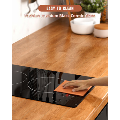 13.4" Induction Cooktop, Touch Control, 2 Elements, Black