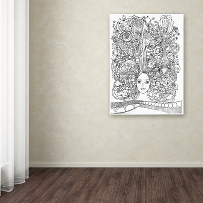 Carson 'Flower Girls 18' KCDoodleArt Graphic Art on Wrapped Canvas