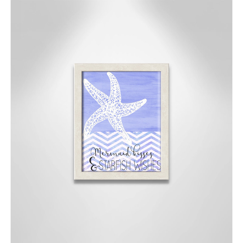 Adhésif décoratif «Mermaid Kisses», H 10 po x l 8 po x P 1,18 po, Encadré de boîte à grain de bois blanc