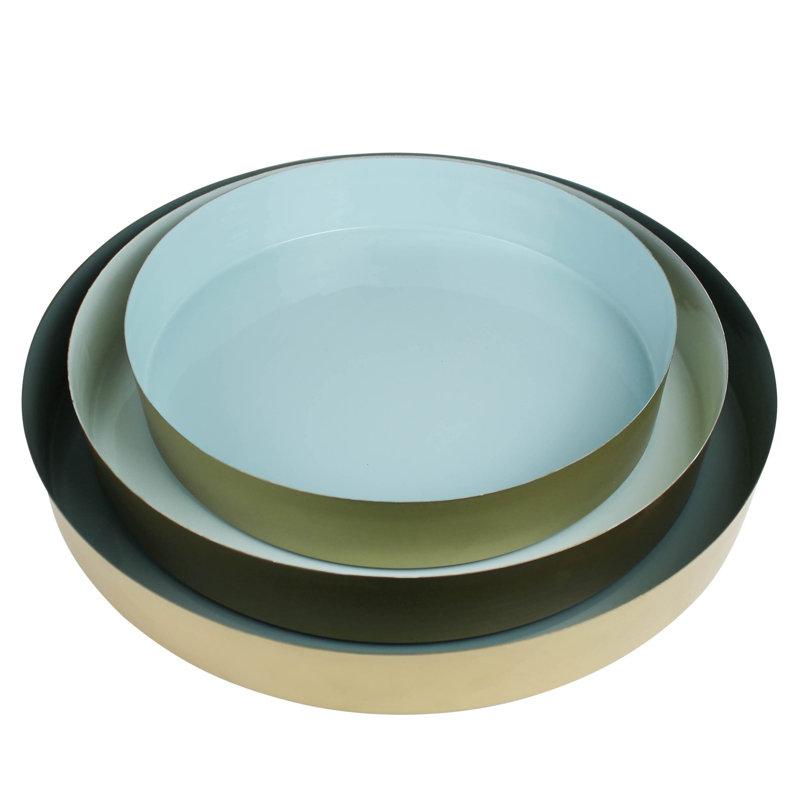 Holmesville Ceramic / Porcelain Tray - Set of 3, Blue