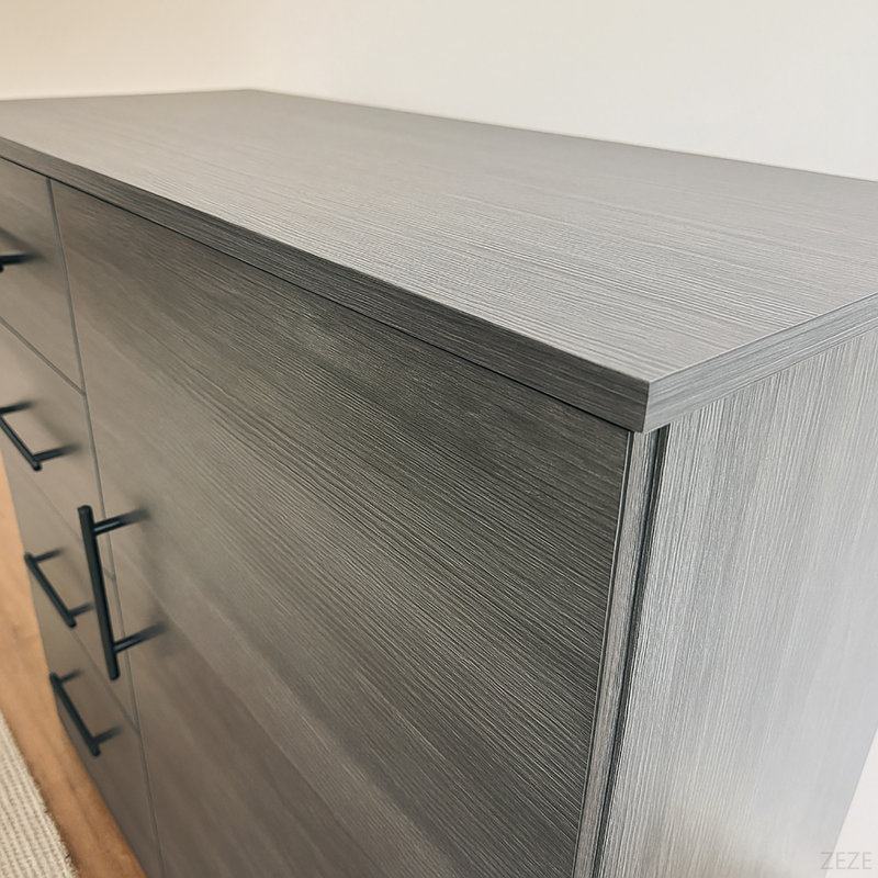 Commode 4 tiroirs avec armoire Minimalist, Gris