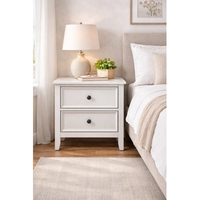 Celeste 23.5'' Nightstand — 2-Drawer Storage · Off-White Finish