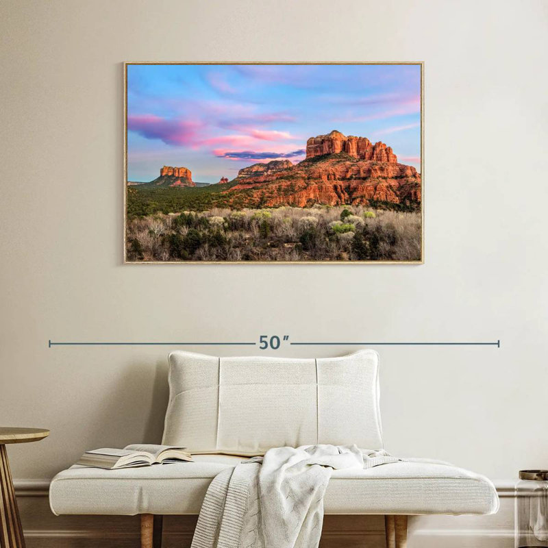 Sedona Rock Formations, Cadre flottant en bois naturel, 40 po x 27 po