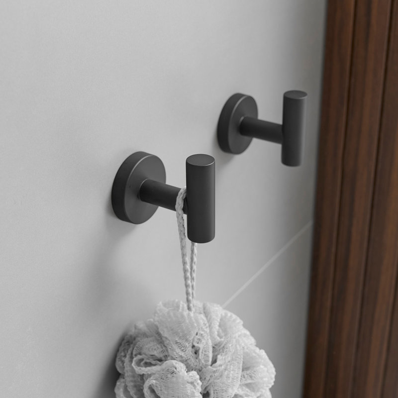 Ensemble de quincaillerie de salle de bain Obsidian 6 pièces, Noir mat