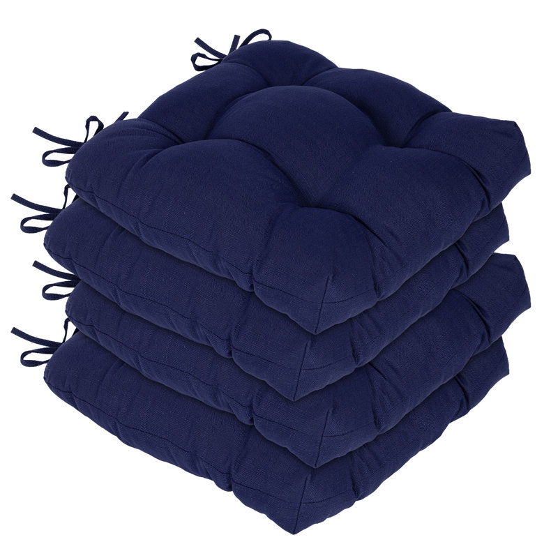 Coussins de chaise touffetés pour l'extérieur, Bleu très foncé