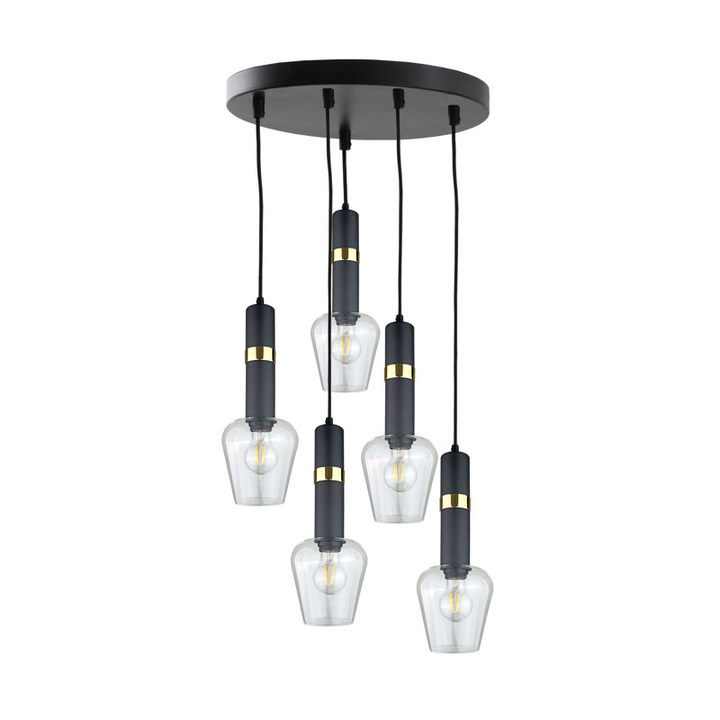 Kirti 5 - Light Cluster Pendant, Black/Gold