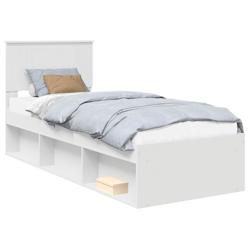 Solid Wood Bed, Single (3'), Grey Sonoma