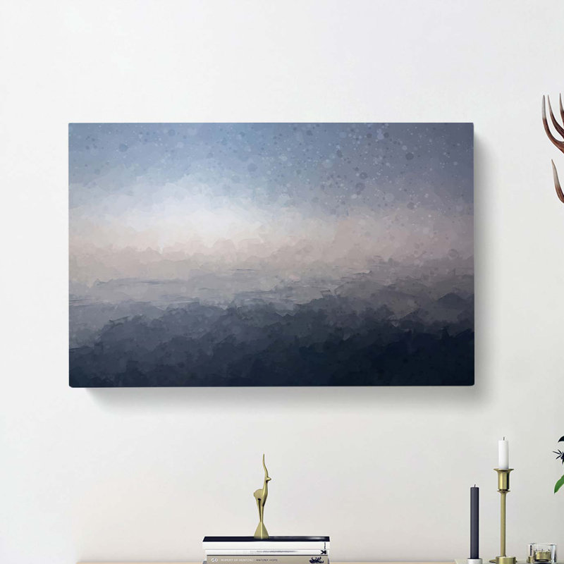 Ocean Horizon In Blue In Abstract - Wrapped Canvas, 50cm H x 76cm W x 3cm D