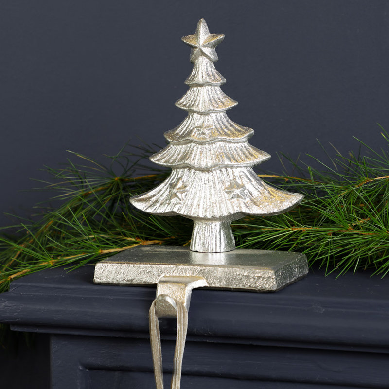 Christmas Tree Stocking Holder, Silver