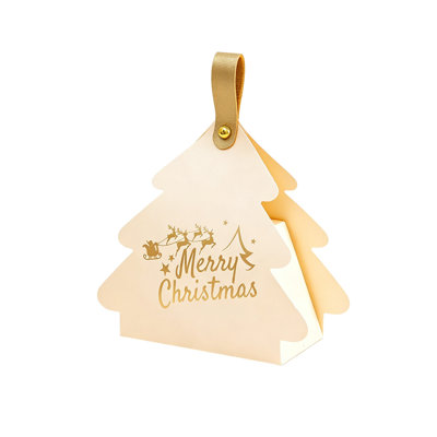 Christmas Tree Shaped Gift Box Foldable Handheld Candy Packaging Cardboard Pocket for Xmas Party Favors Present Christmas Decorations Gifts