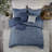 Printed Seersucker Comforter 7 Piece Navy King Relaxing Bedding Stylish Pillows-124308775
