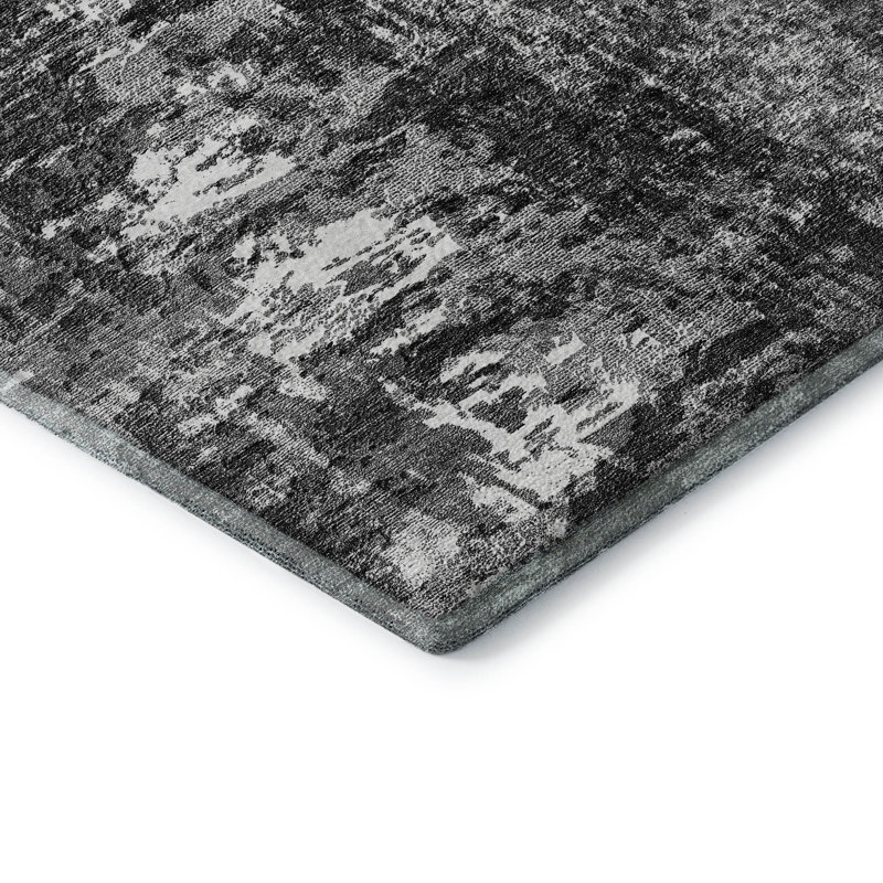 Premium Machine Washable Prisco Gray Rug, Rectangle 3' x 5'